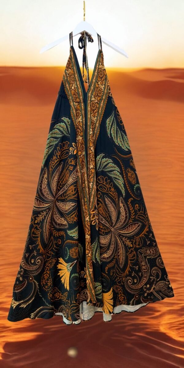 Vestido Indiano Desert Azul Marinho - Imagem 3