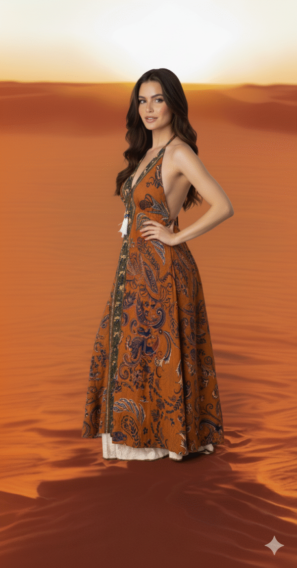 Vestido Indiano Desert Marrom - Imagem 3