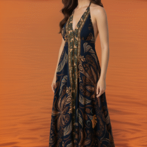Vestido Indiano Desert Azul Marinho